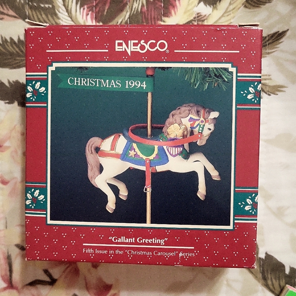 Enesco Gallant Greeting. Christmas Carousel series